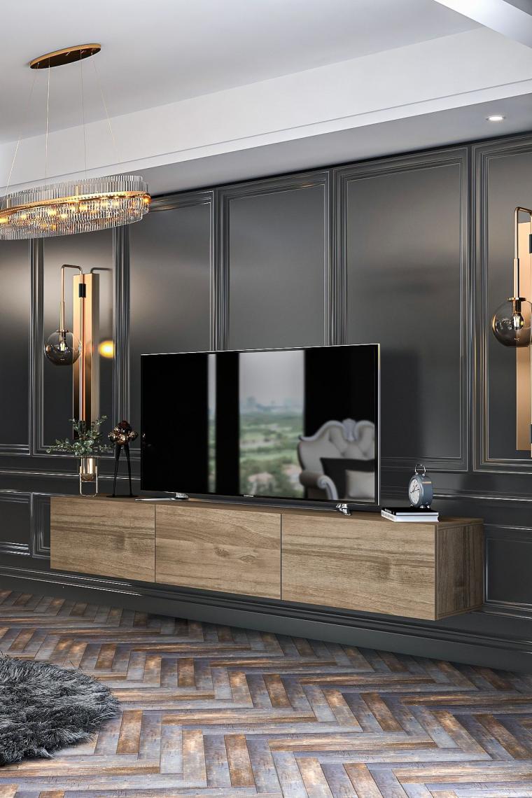 Bodrum Tv Ünitesi Duvara Monte - Ayaklı Kullanım 180 Cm