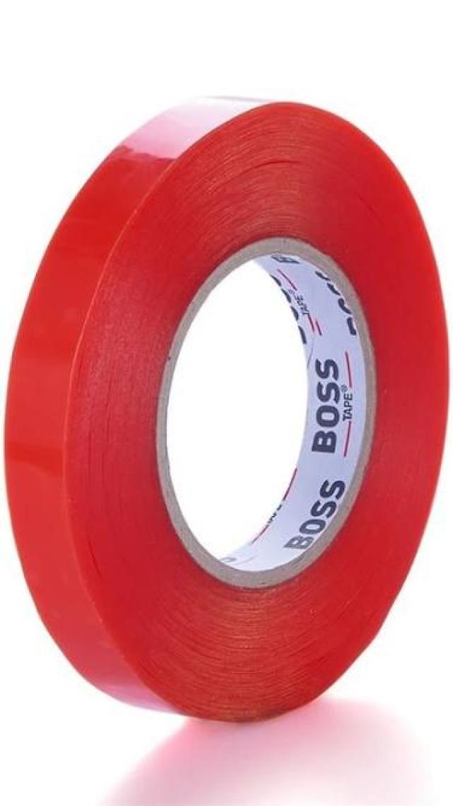 Boss Tape 50 Metre Şeffaf Çift Taraflı İnce Polyester Isıya Dayanıklı Bant 160 Mikron