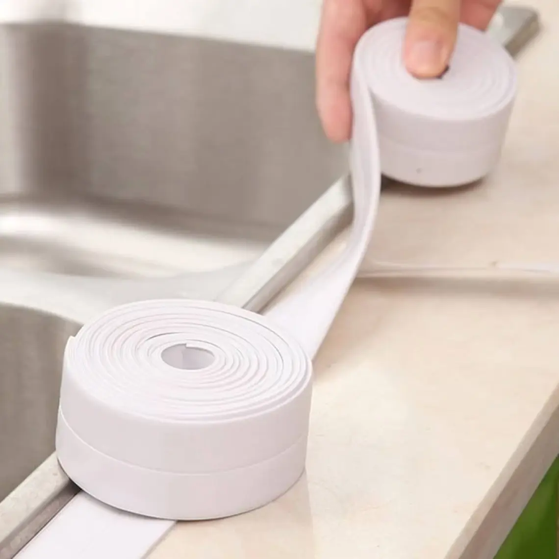 Boss Taoe Güçlü 3M Yapışkanlı Küvet Lavabo Duşakabin Su Sızdırmaz Kenar Bandı En:22mm Boy:3,35mt PVC
