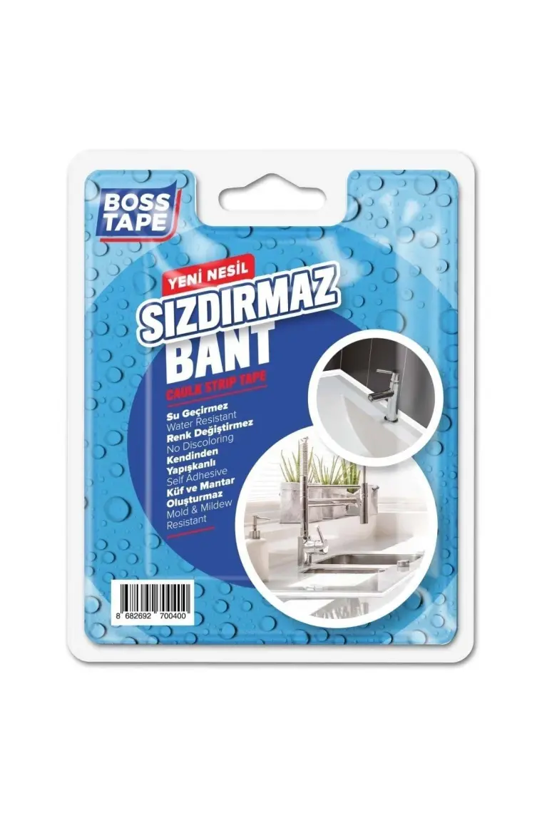 Boss Taoe Güçlü 3M Yapışkanlı Küvet Lavabo Duşakabin Su Sızdırmaz Kenar Bandı En:22mm Boy:3,35mt PVC