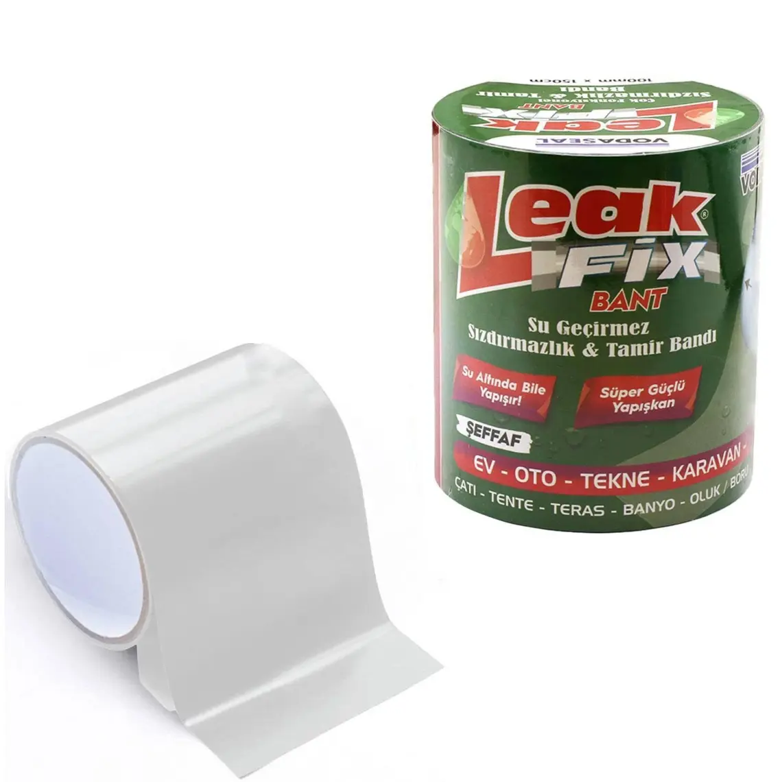 Nzb Tamir Bandı Şeffaf Suya Dayanıklı Su Geçirmez Sızdırmaz Bant 10 Cm  x  1.5 Metre