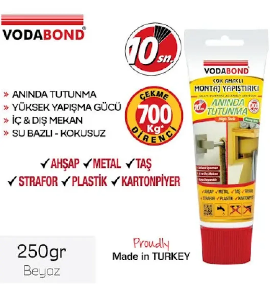Vodabond Çok Amaçlı Montaj Ahşap Metal Fayans Strafor Yapıştırıcısı