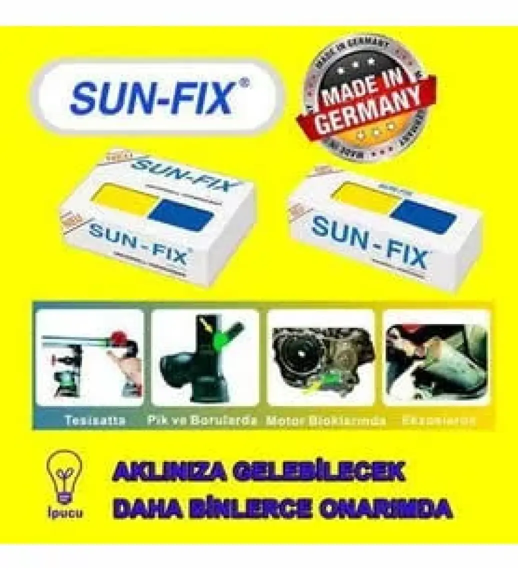 Sun-Fix Çok Amaçlı Epoksi Macun - Isı ve Kimyasallara Dayanıklı, 40 gr