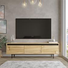 Luvio Tv Ünitesi Sehpası Metal Ayaklı 160cm Keçe-siyah Lv1-kl