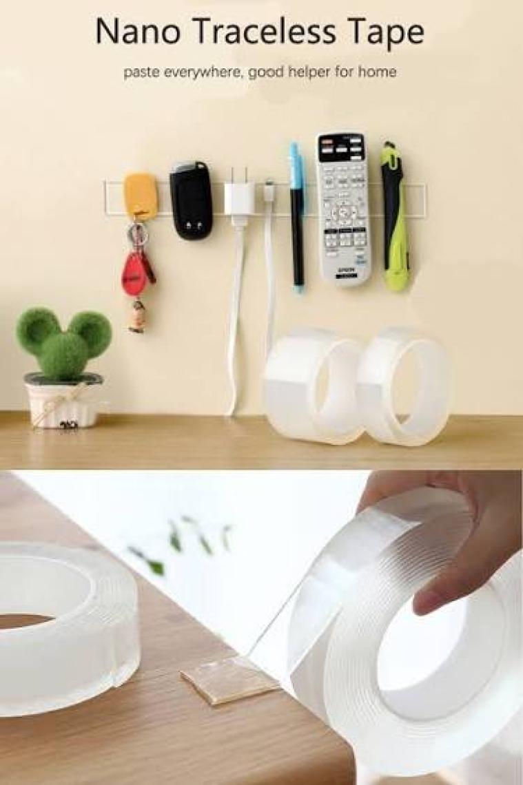 Tuhafiyecimiz Şeffaf Çift Taraflı Bant,çift Taraflı Yapışkan Bant Şeffaf 19MM x 4m (4 Metre )