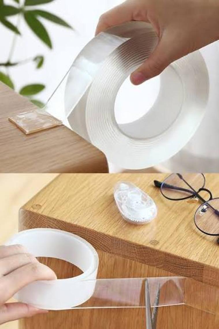 Tuhafiyecimiz Şeffaf Çift Taraflı Bant,çift Taraflı Yapışkan Bant Şeffaf 19MM x 4m (4 Metre )