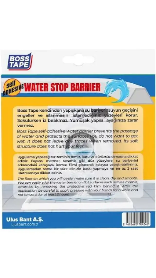 Boss Tape Duş, Kapı Eşiği, Mutfak Tezgahı Etrafı Su Kesici Bariyer Kahverengi - 2 Metre