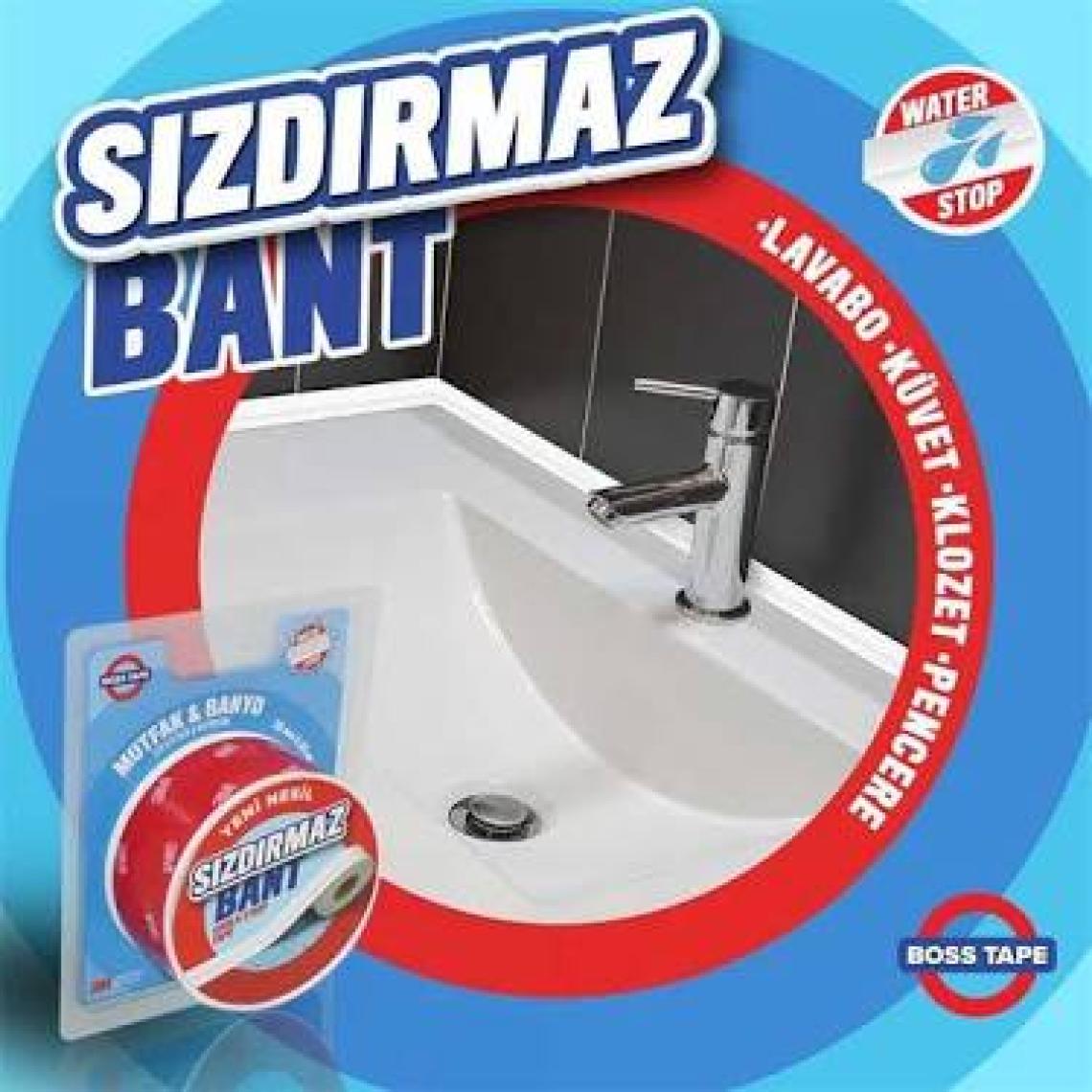 Boss Tape Güçlü 3M Yapışkanlı Küvet Lavabo Duşakabin Su Sızdırmaz Kenar Bandı En:38mm Boy:3,35mt PVC