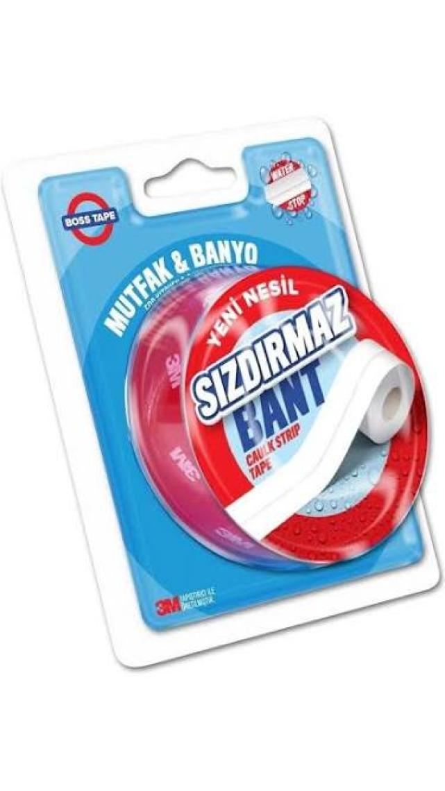 Boss Tape Güçlü 3M Yapışkanlı Küvet Lavabo Duşakabin Su Sızdırmaz Kenar Bandı En:38mm Boy:3,35mt PVC