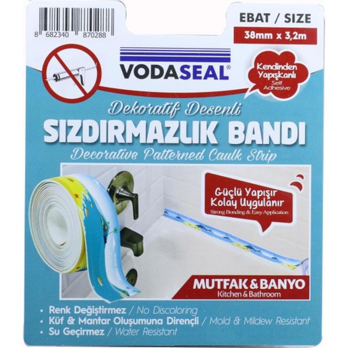 Vodabond Banyo Küvet Mutfak Kenar Sızdırmazlık Bandı Deniz 38 mm x 3,2 Metre