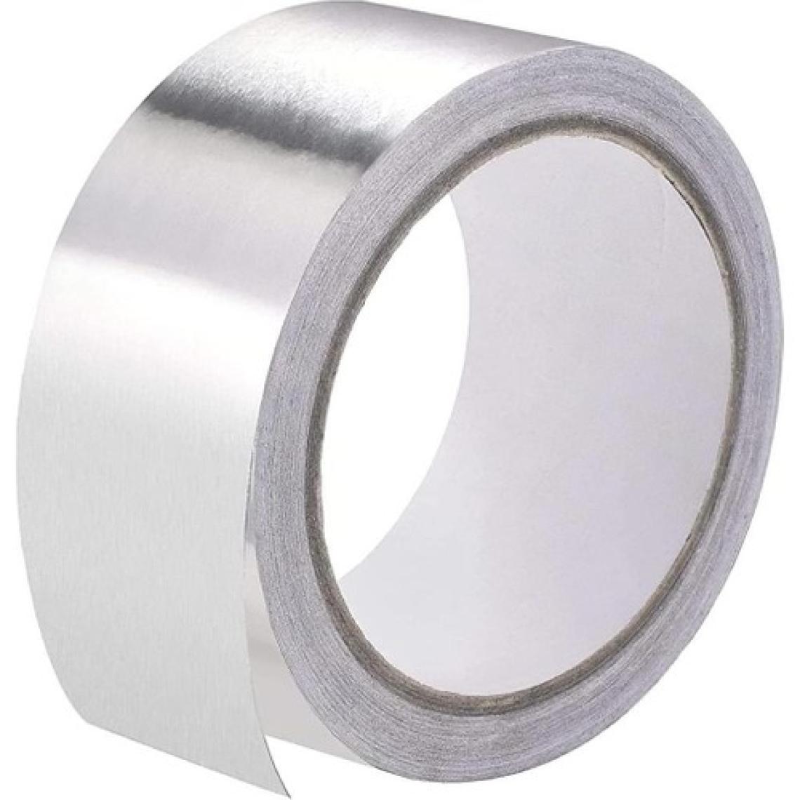 abnturk 5 Metre Alümınyum Folyo Bant Extra Güçlü Metal Folyo Yapıştırıcı Metalik Gri Yanmayan Izole Bantı