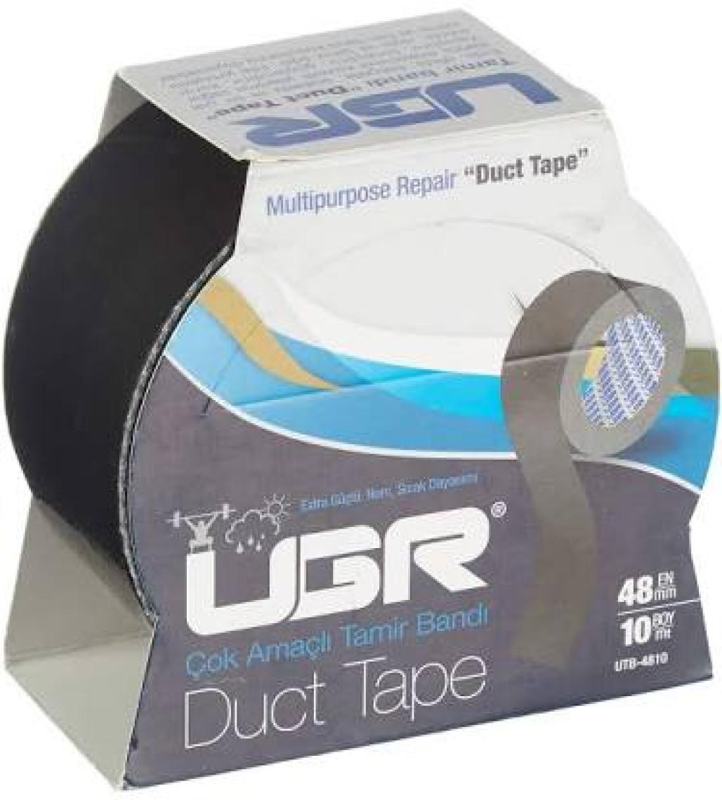 UGR Duct Tape Takviye Tamir Bandı Çok Amaçlı Onarım Bant 48 mm x 10 m (Siyah)