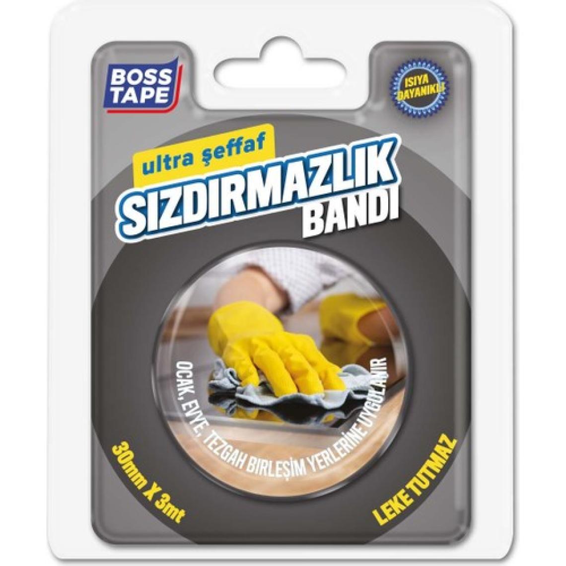Boss Tape Ankastre Ocak Tezgah Arası Şeffaf Sızdırmaz Bant En:30mm Boy:3mt