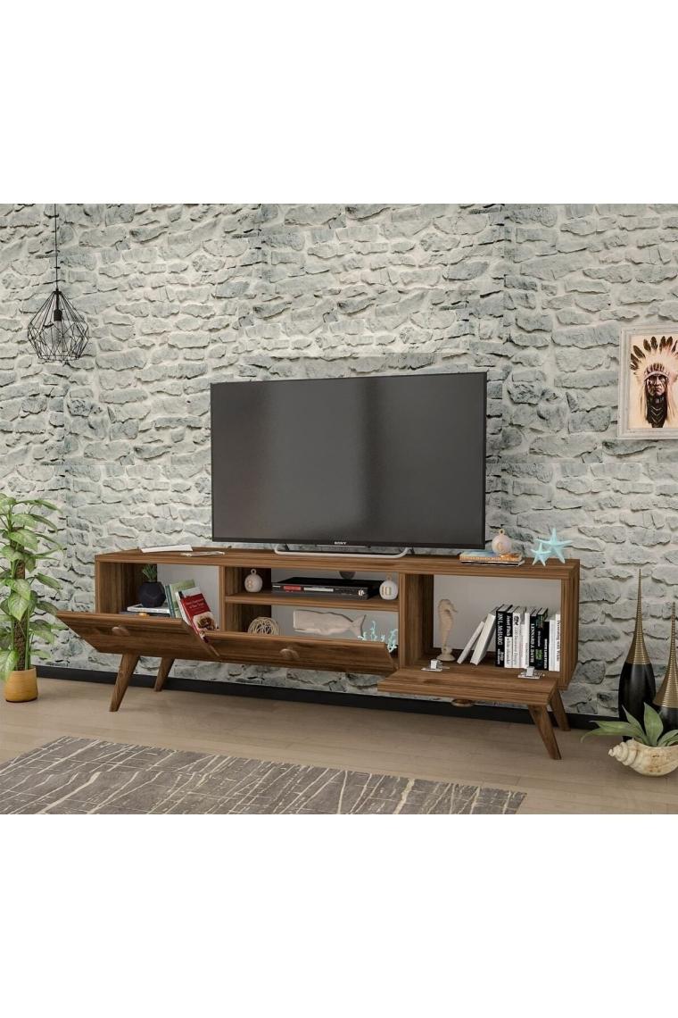 Penta Ahşap Ayaklı Ceviz 140 Cm Tv Sehpası