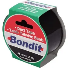 Bondit Duct Tape Takviye Tamir Bandı Siyah 48 mm x 10 m
