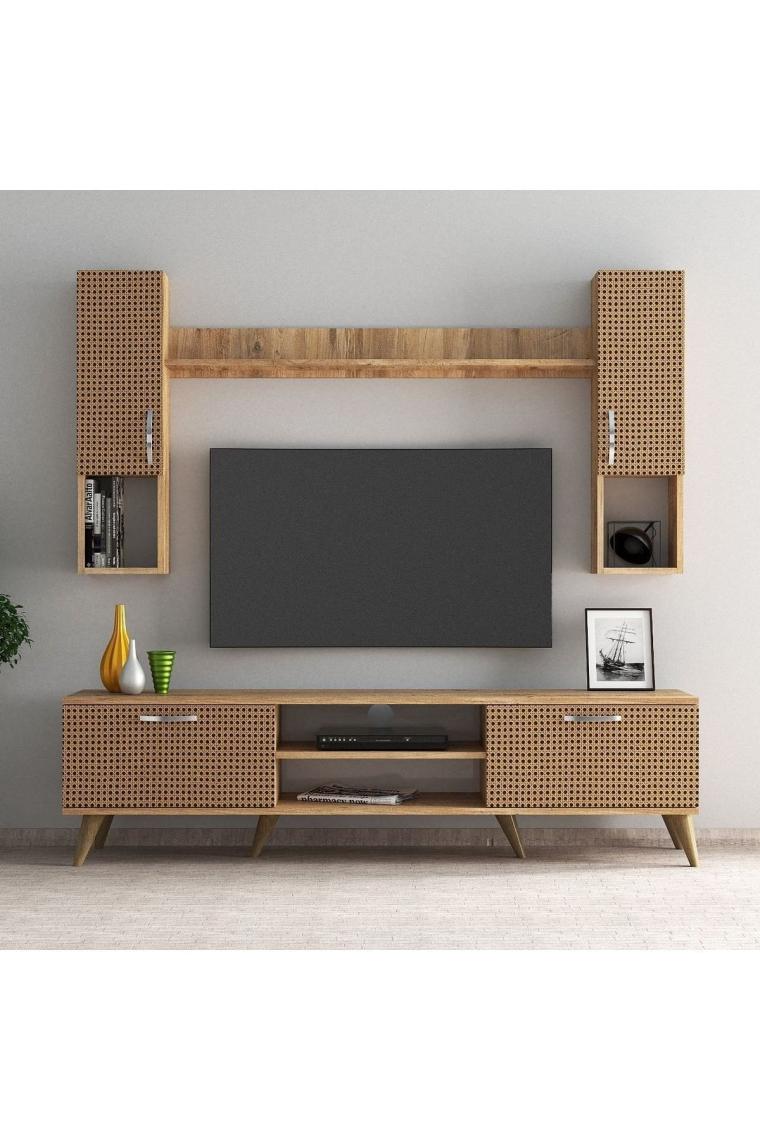 Mega 180 Lik Kapaklı Raflı Tv Ünitesi Çam Hazeran Kapaklı - Tvu0204