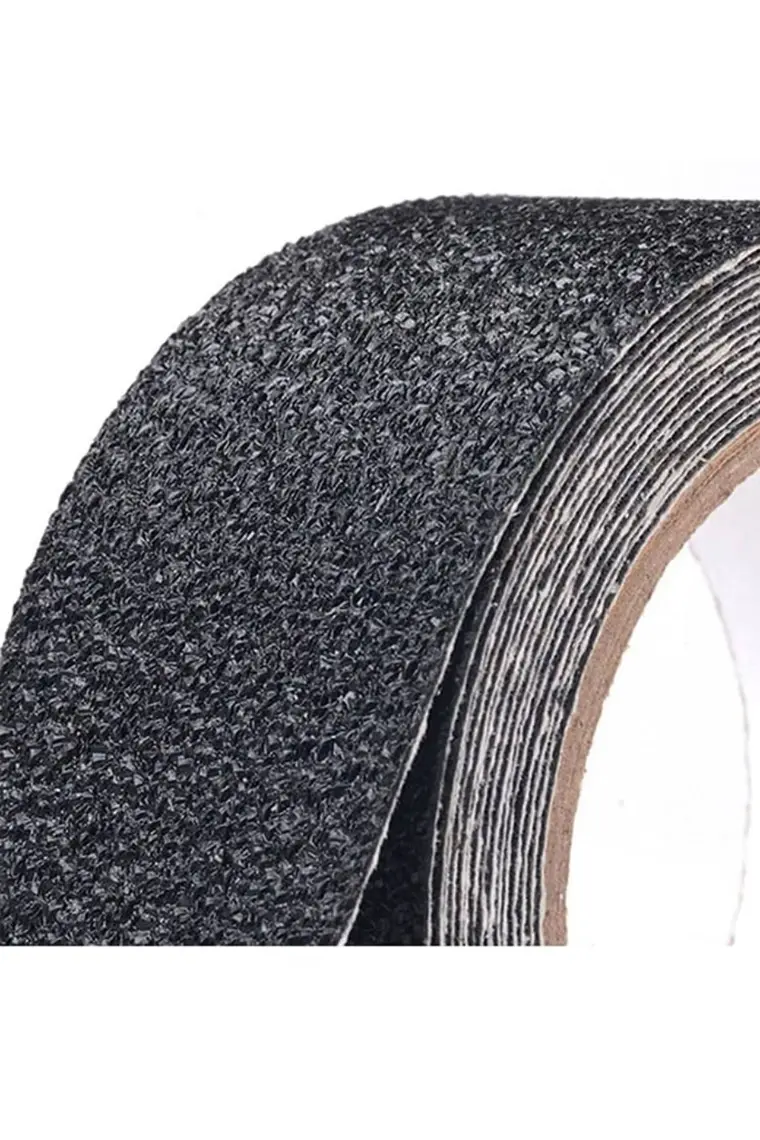 ALMITAL 5 cm x 5 Metre Merdiven, Zemin, Rampa Için Kaydırmaz Bant, Yapışkanlı Kaymaz Bant Siyah
