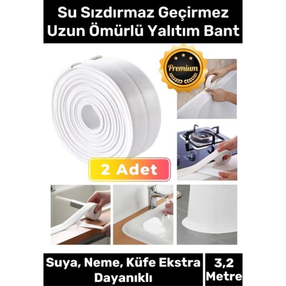 Carlburn Premium Su Geçirmez Sızdırmaz Dayanıklı Lavabo Pvc Yağ Kenar Küf Önleyici 3.2m 2 Adet Izolasyon Bant