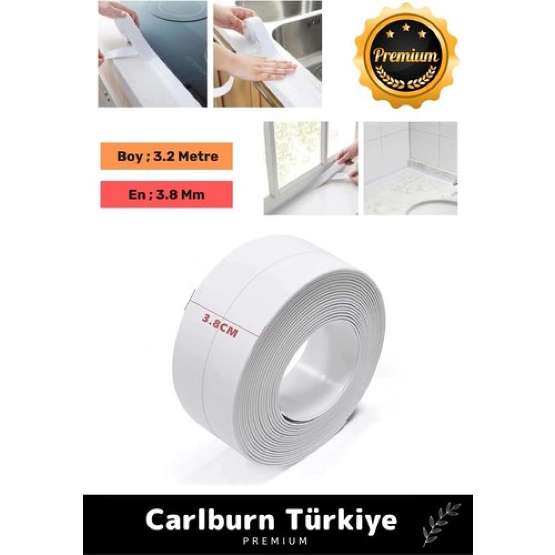 Carlburn Premium Su Geçirmez Sızdırmaz Dayanıklı Lavabo Pvc Yağ Kenar Küf Önleyici 3.2m 2 Adet Izolasyon Bant