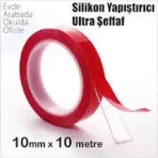 Bant Marketim Çift Taraflı Montaj Bantı Silikonlu Şeffaf Tape 10MM x 5MT