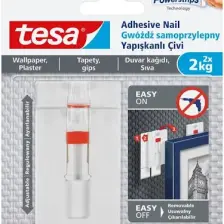Tesa İz bırakmadan Sökülebilir Yapışkanlı Askı - Çivi, Duvar ve Duvar Kağıdı için, 2 kg x 2 adet, 77777