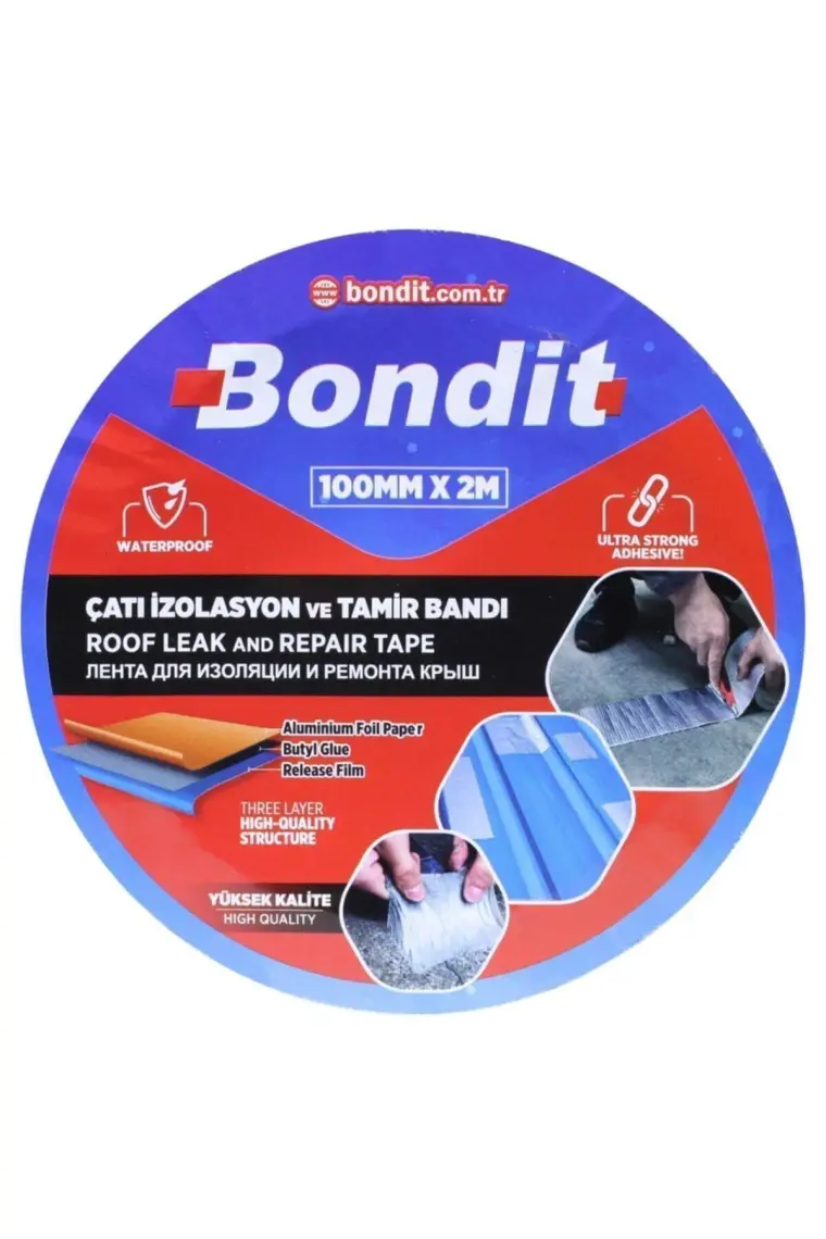 Bondit Çatı Izolasyon Ses Su Yalıtım Tamir Çamur Bandı 10 cm Metre Seç 10 Metre x 10 cm
