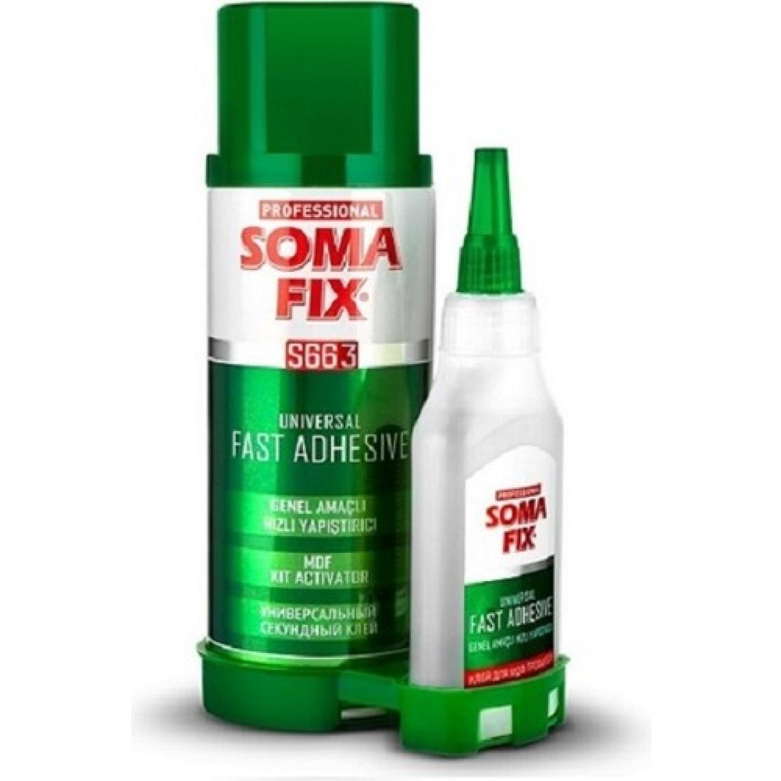 Somafix 200 + 50 ml Şeffaf Süper Hızlı Yapıştırıcı Çift Komponentli Şok Mdf Kit