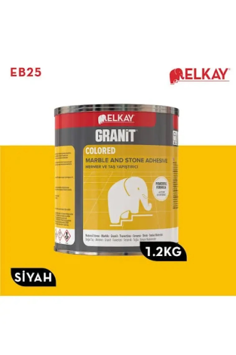 Elkay Granit Mermer ve Taş Yapıştırıcı Siyah 1200 gr