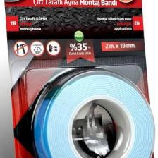 Bimeks Çift Taraflı Extra Güçlü Köpük - Ayna Montaj Bandı - 10 Mt X 25 Mm