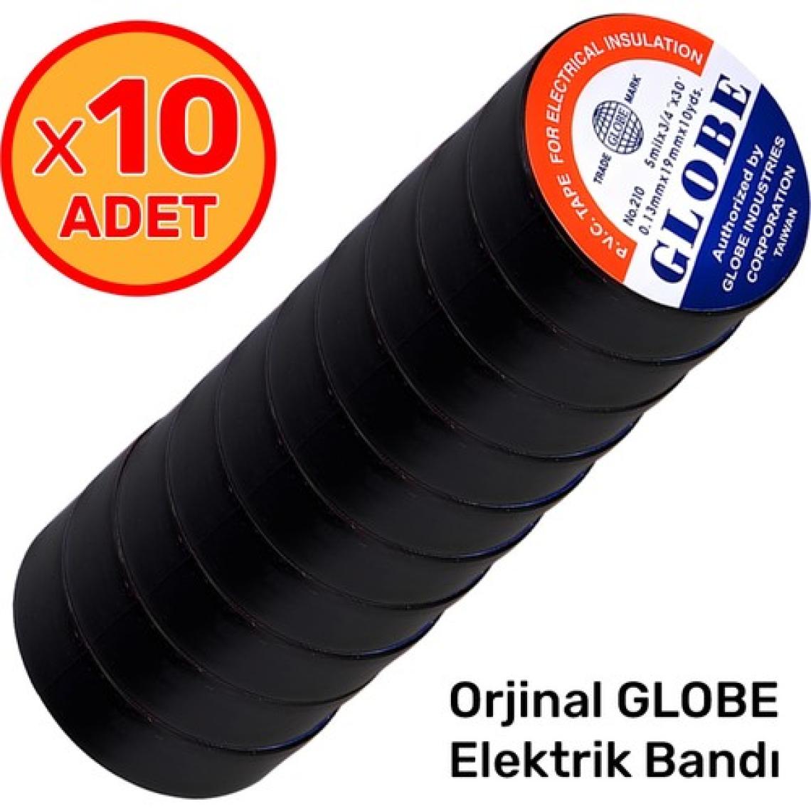 Globe Izole Elektrik Bandı 10'lu Paket Siyah