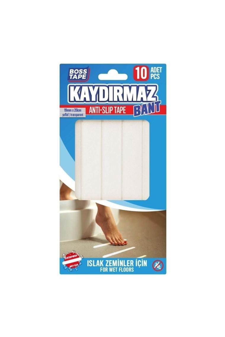 Banyo Küvet Duşakabin Islak Zemin Yer Kaydırmazlık Şeritleri Yapışkanlı 10 Adet