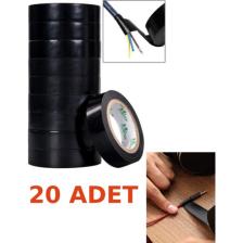 Nistabolje 20 Adet Siyah Elektrik Bandı Pvc Kablo Izole Bantı