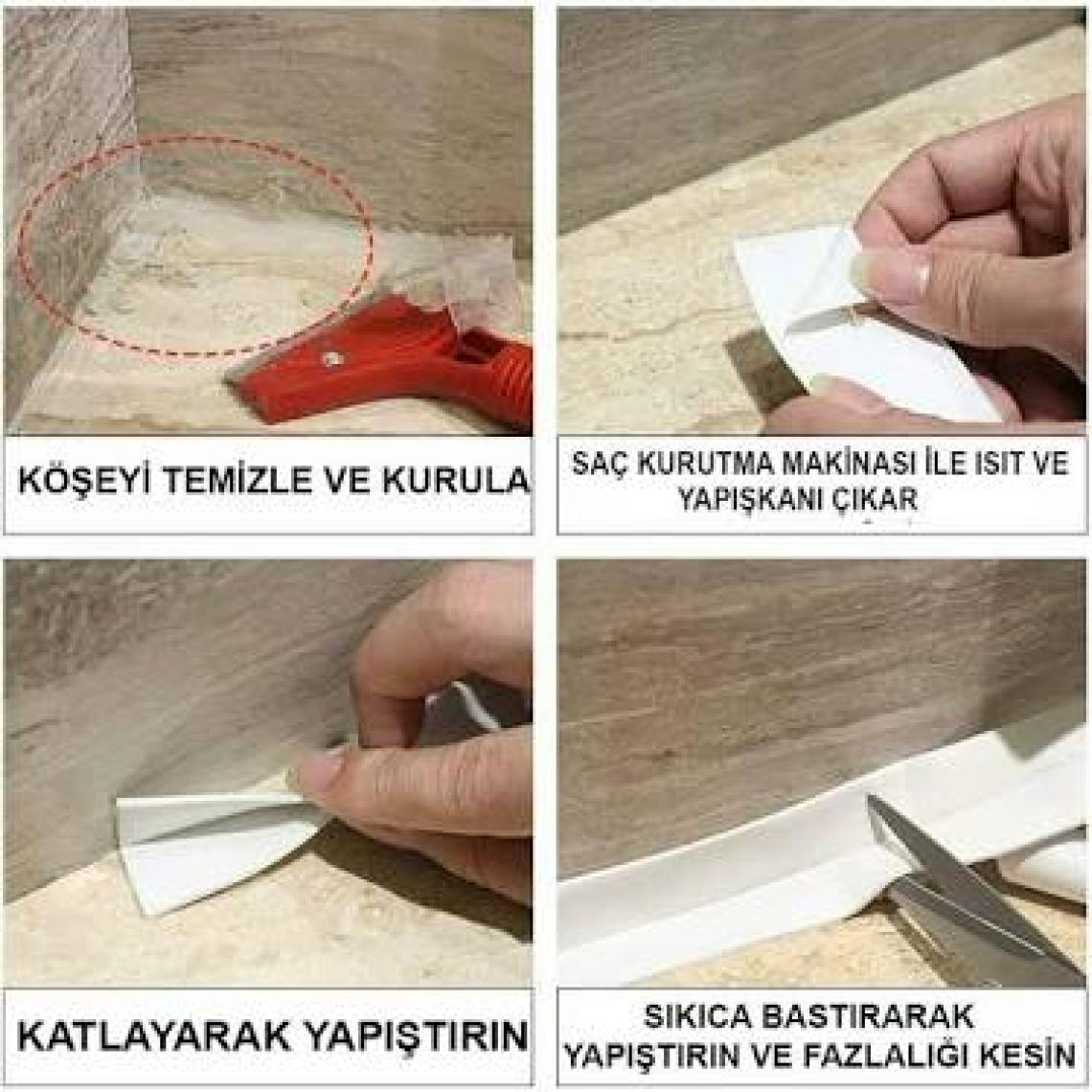 Vodabond Vodaseal Pembe Desenli Dekoratif Küvet Kenar Sızdırmazlık Bandı 38 mm x 3.20 mt - Şeffaf 8682340870301