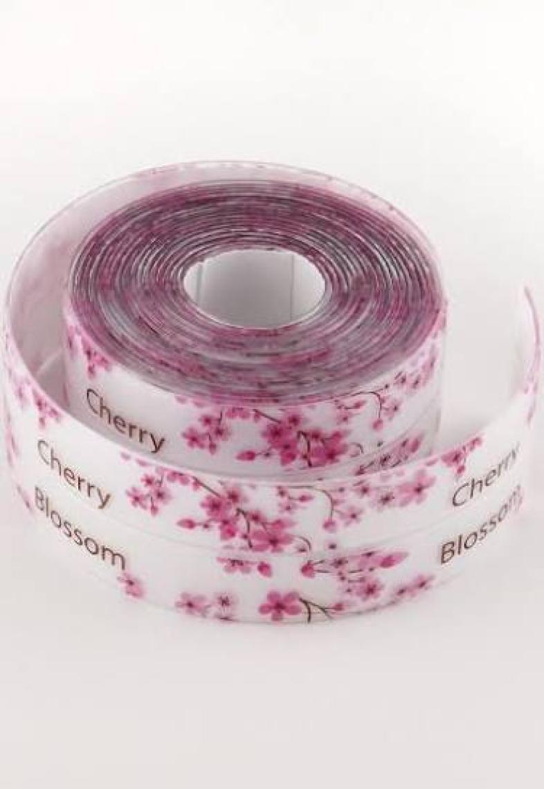 Vodabond Vodaseal Pembe Desenli Dekoratif Küvet Kenar Sızdırmazlık Bandı 38 mm x 3.20 mt - Şeffaf 8682340870301