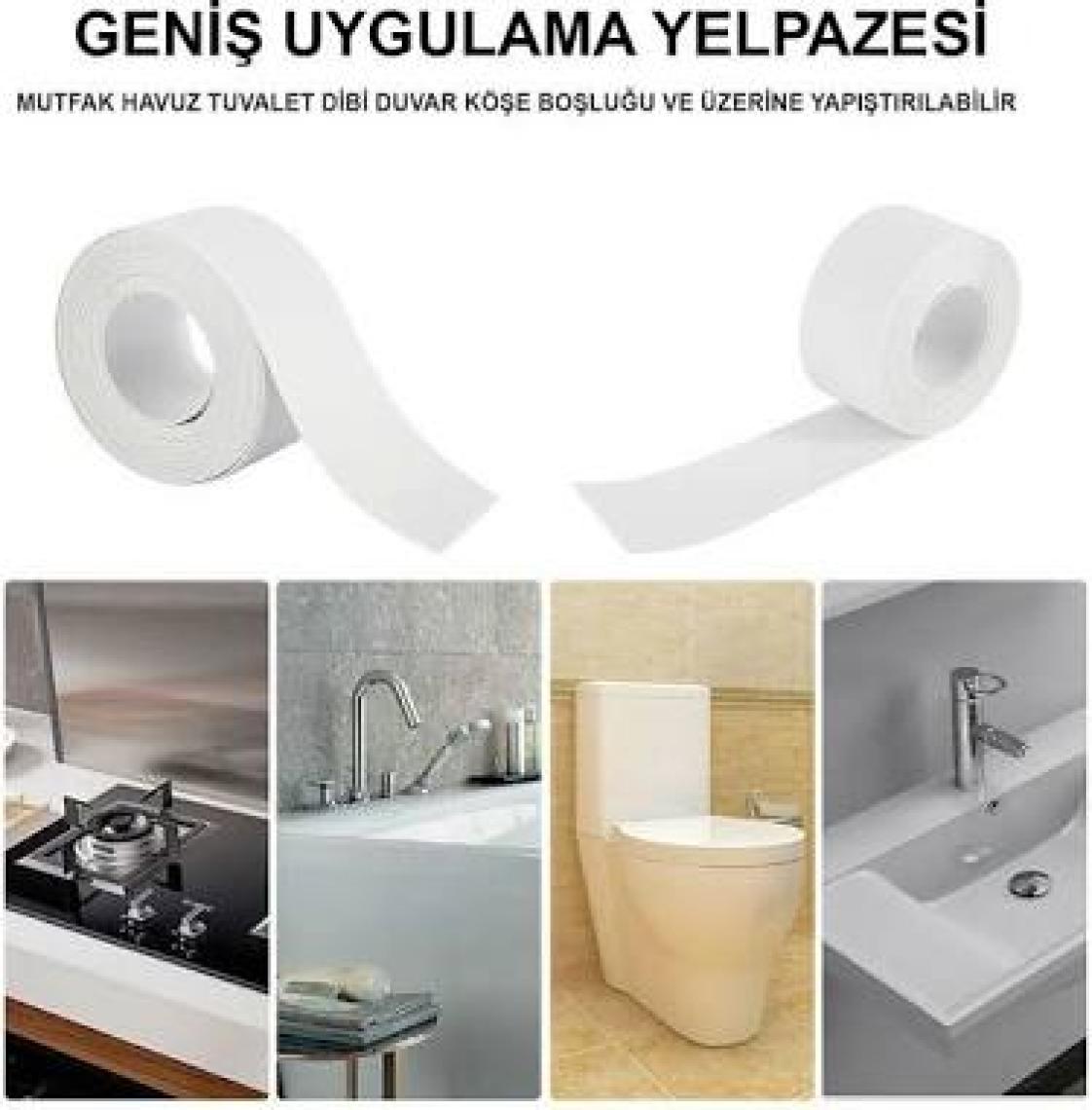 Vodabond Vodaseal Pembe Desenli Dekoratif Küvet Kenar Sızdırmazlık Bandı 38 mm x 3.20 mt - Şeffaf 8682340870301