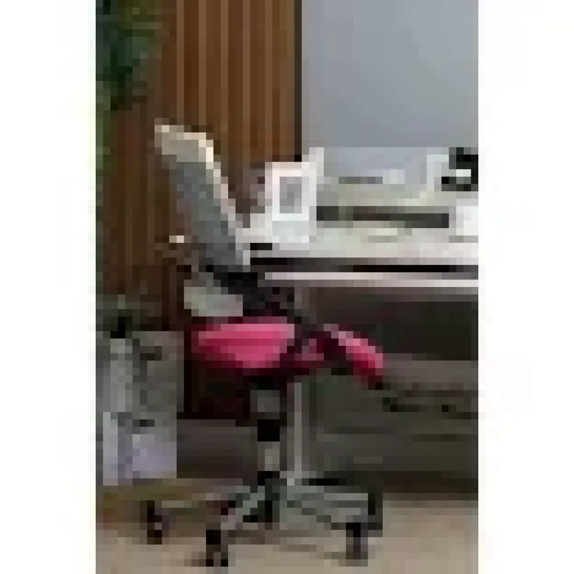 Creo Mobili Kollu Ofis Sandalyesi, Yükseklik ve Sırt Ayarlı Sandalye - Taşıma kap. 120kg, Beyaz/Fuşya - Vega