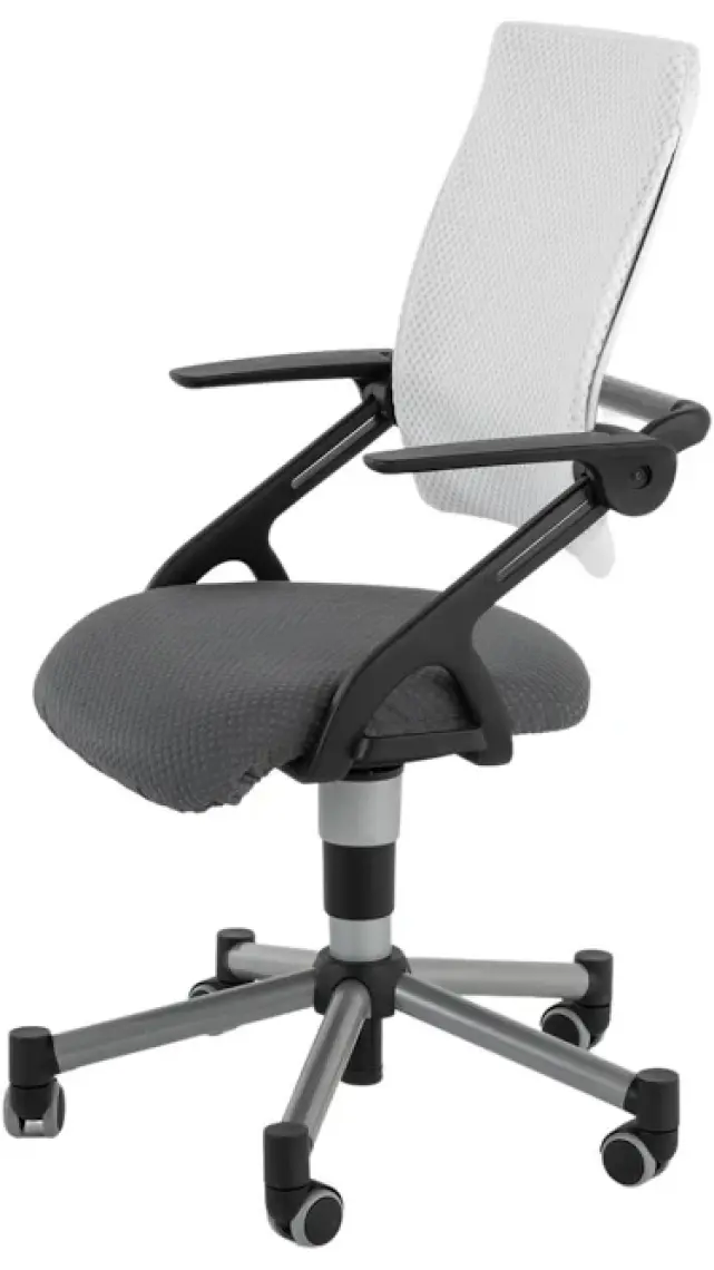 Creo Mobili Freelancer ve Home Ofis Sandalyesi, Kollu Sandalye - Taşıma kap. 120kg, Beyaz/Antrasit - Vega