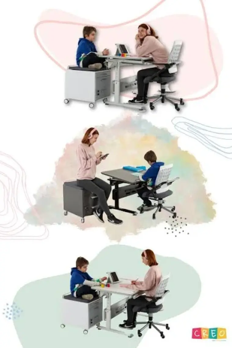 Creo Mobili Freelancer ve Home Ofis Sandalyesi, Kollu Sandalye - Taşıma kap. 120kg, Beyaz/Antrasit - Vega