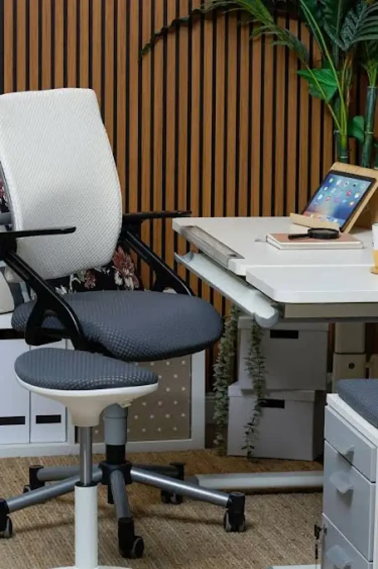 Creo Mobili Freelancer ve Home Ofis Sandalyesi, Kollu Sandalye - Taşıma kap. 120kg, Beyaz/Antrasit - Vega