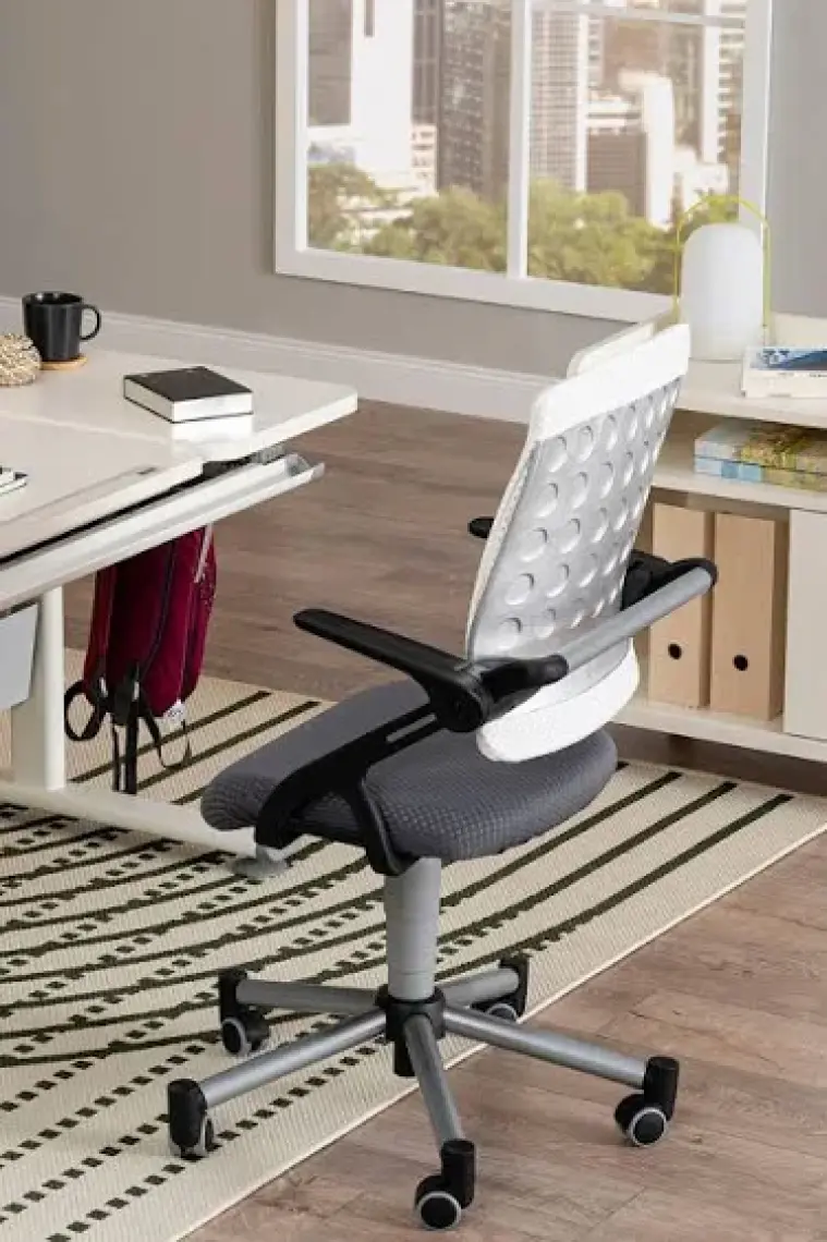 Creo Mobili Freelancer ve Home Ofis Sandalyesi, Kollu Sandalye - Taşıma kap. 120kg, Beyaz/Antrasit - Vega