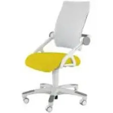 Creo Mobili Ergonomik Çalışma Sandalyesi, Sırt ve Yükseklik Ayarlı - Taşıma kap. 120kg, Beyaz/Sarı - Sirius