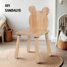 Wood & Joy Doğal Ahşap Çocuk Sandalye Ayı