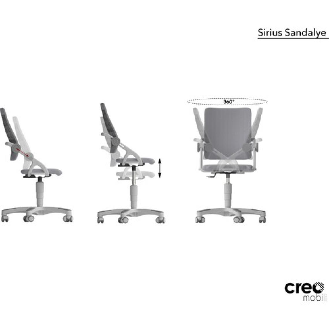 Creo Mobili Okul Öncesi Çocuk Sandalyesi, Yükseklik ve Sırt Ayarlı - Taşıma kap. 120kg, Beyaz/Yeşil - Sirius