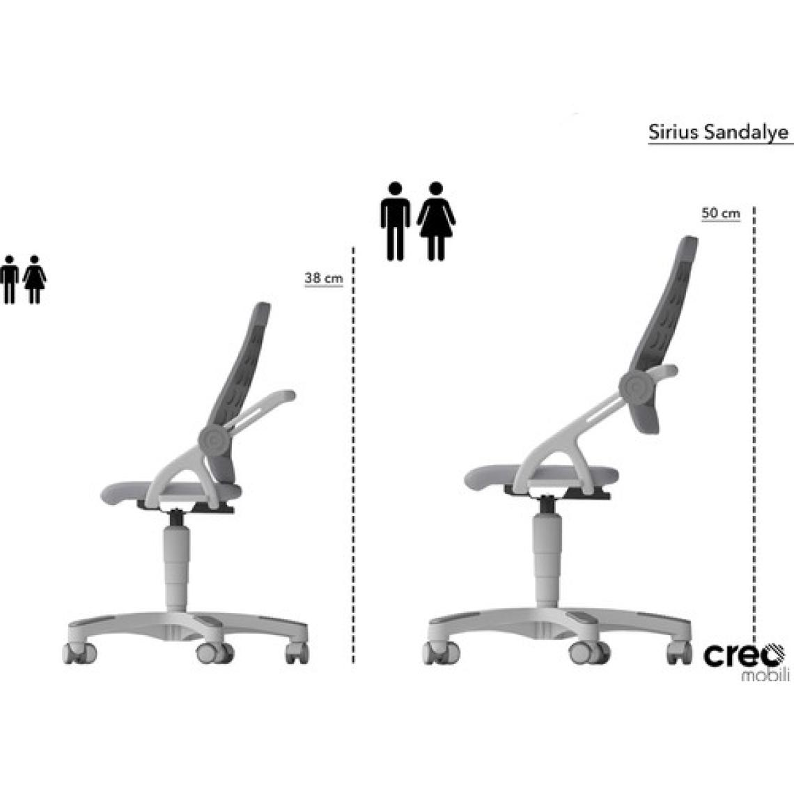 Creo Mobili Okul Öncesi Çocuk Sandalyesi, Yükseklik ve Sırt Ayarlı - Taşıma kap. 120kg, Beyaz/Yeşil - Sirius