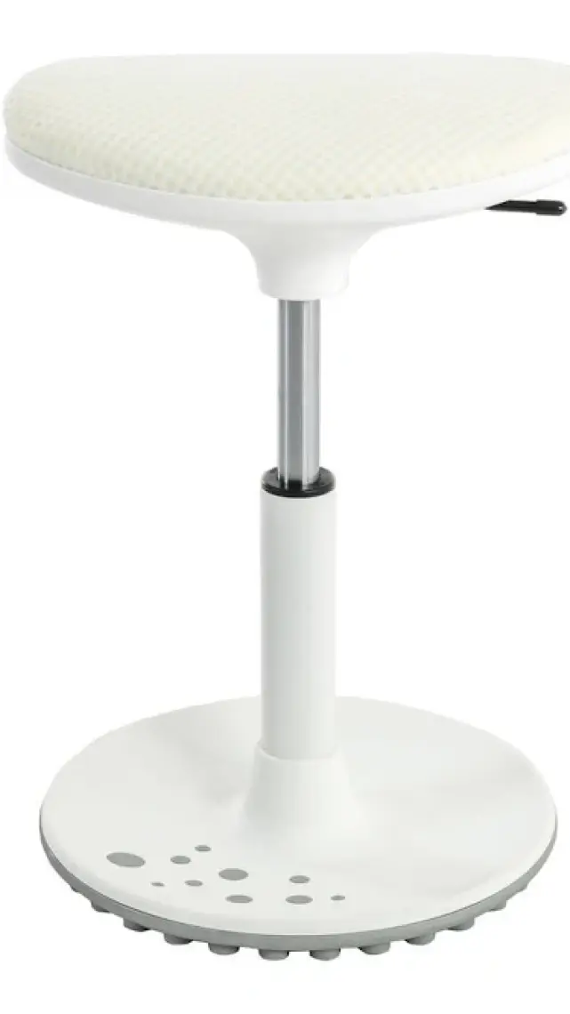 Creo Mobili İlkokul Uyumlu Çalışma Taburesi, Yükseklik Ayarlı - 39–55 cm Yükseklik, Taş. kap. 100kg, Beyaz - Creo
