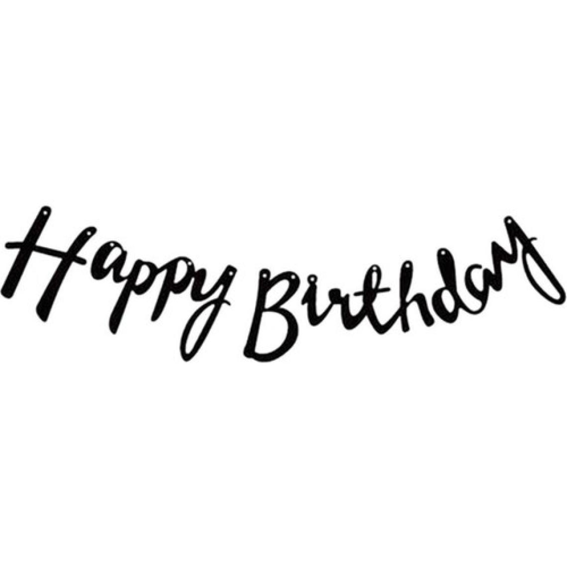 Patladı Gitti Kaligrafi Happy Birthday Siyah Banner