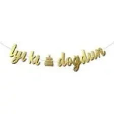 My Party Ready Gold Renk Iyiki Doğdun Kaligrafi Banner