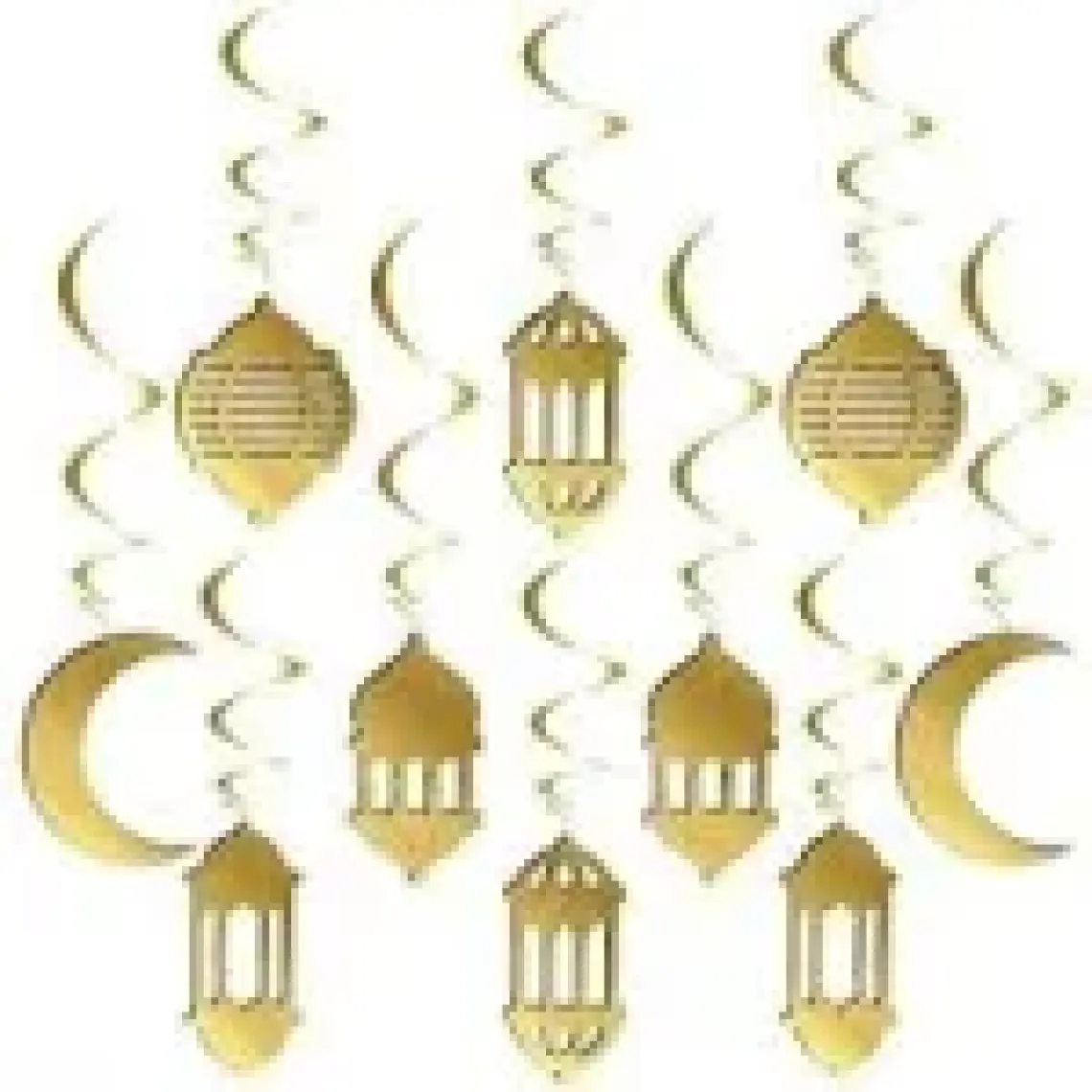 Çıtı Pıtı Store Ramazan Temalı Altın 3D Sarkıt Tavan Süs 10'lu