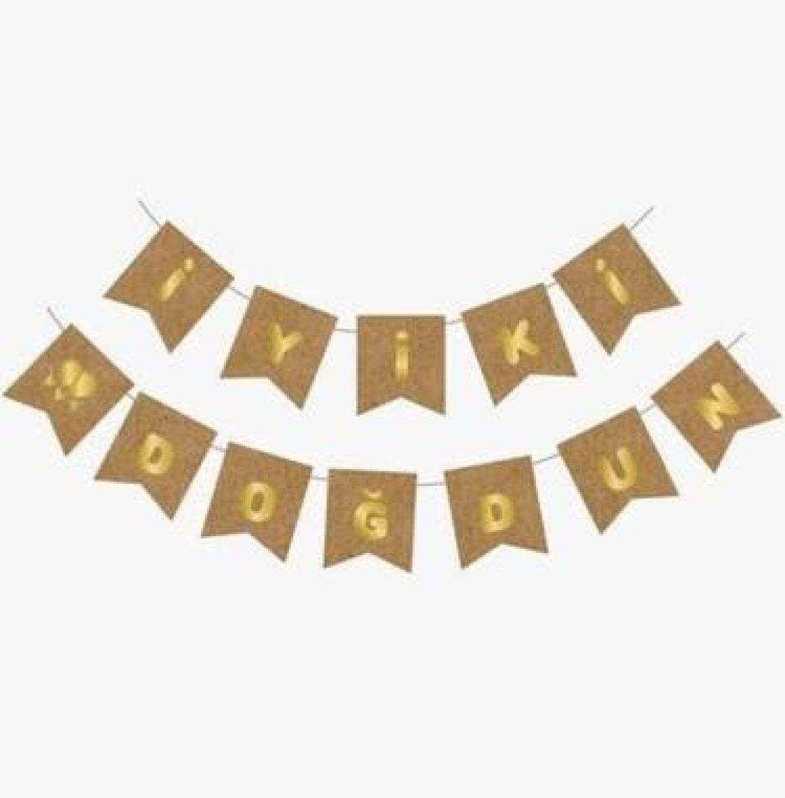 Çıtı Pıtı Store Kraft Gold Iyi Ki Doğdun Yaldızlı Banner