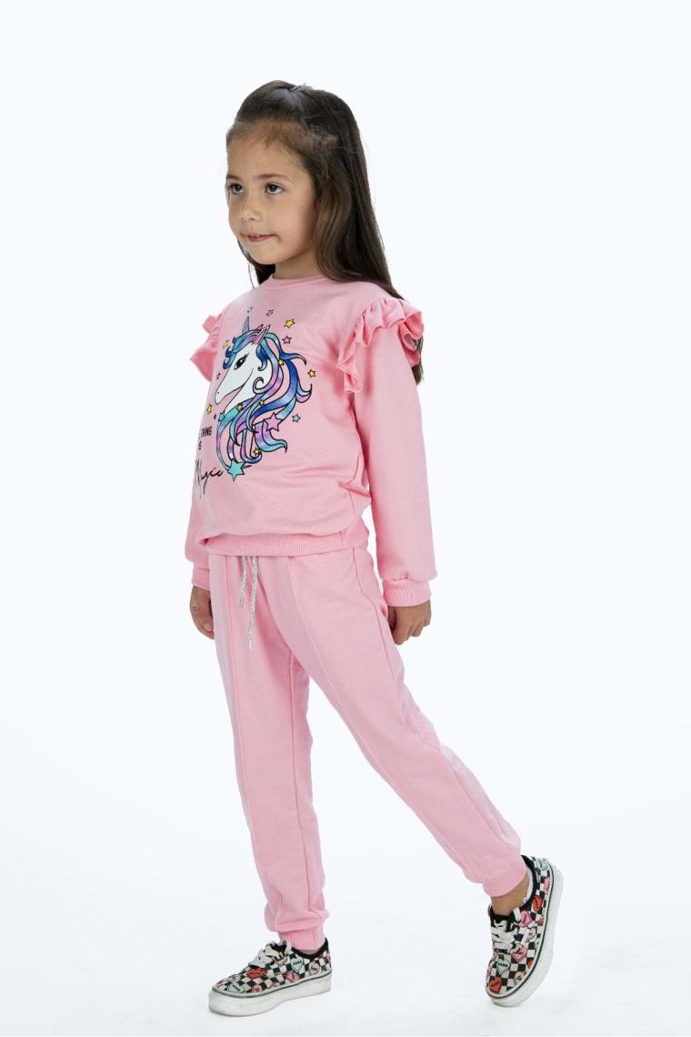 Mnk Baby Kız Çocuk Atlı 2iplik Kumaş Eşofman Takımı MNK0427